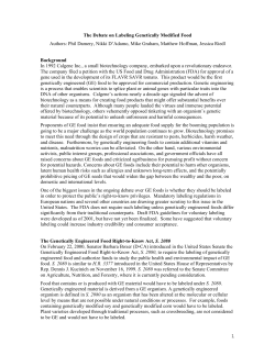The Debate on Labeling Genetically Modified Food