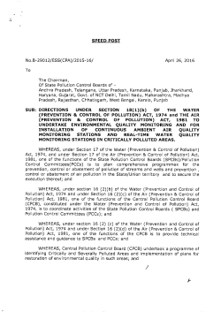 Directions to SPCBs/PCCs on revised version of CEPI-2016