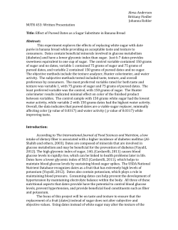 Effect of Pureed Dates as a Sugar Sub