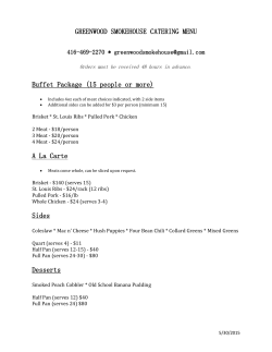 Greenwood Smoke House Catering Menu