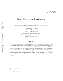 String Theory and Quintessence
