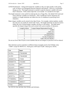 LENGTH Statement &ndash; letting SAS format the variables as they are