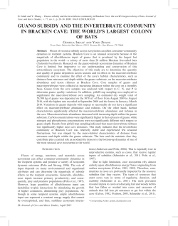 guano subsidy and the invertebrate community in bracken cave