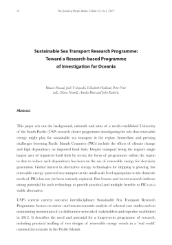 Sustainable Sea Transport Research Programme: Toward a