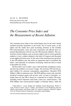The Consumer Price Index and the Measurement of Recent Inflation