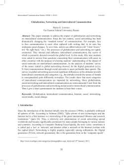 28 Globalization, Networking and Intercultural Communication Maria
