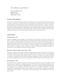 The Military and Politics (PO8035)