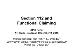 Section 112 and Functional Claiming