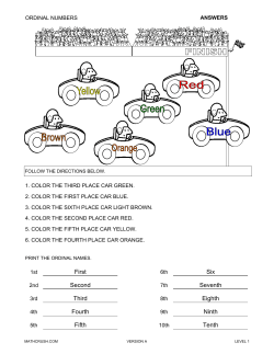 Fourth Fifth Six Seventh Eighth Ninth Tenth First Second Third