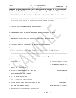 SAT &ndash; Curriculum Section