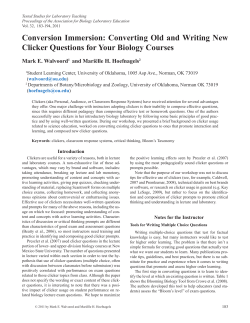 Converting Old and Writing New Clicker Questions for Your Biology
