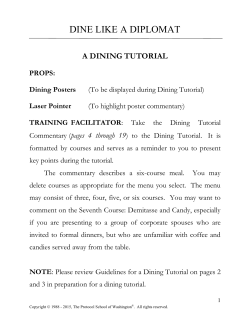 dine like a diplomat - The Protocol School of Washington