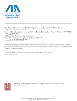 The Rise and Fall of the Multilateral Agreement on Investment