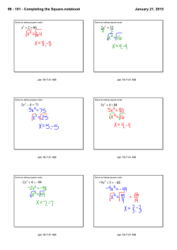 98 - 101 - Completing the Square.notebook