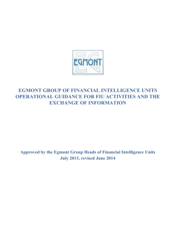 Operational Guidance for FIU Activities