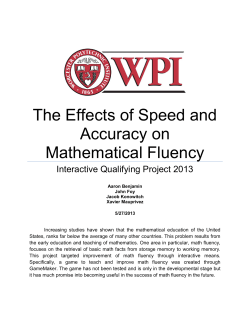 The Effects of Speed and Accuracy on Mathematical Fluency