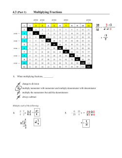 4.3 Multiplying Fractions