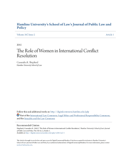 The Role of Women in International Conflict Resolution