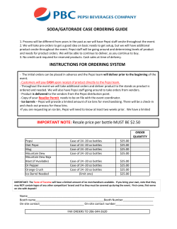SODA/GATORADE CASE ORDERING GUIDE INSTRUCTIONS FOR