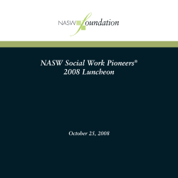 NASW Social Work Pioneers&reg; 2008 Luncheon