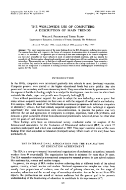 THE WORLDWIDE USE OF COMPUTERS: A DESCRIPTION OF