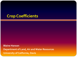 Crop Coefficients