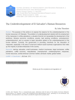 The Underdevelopement of El Salvador`s Human
