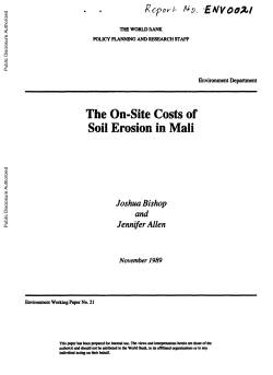 The On-Site Costs of Soil Erosion in Mali