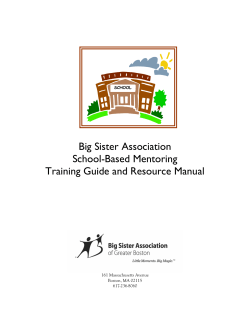 Big Sister Association School-Based Mentoring Training Guide and