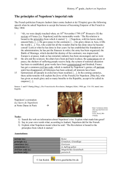 The principles of Napoleon`s imperial rule
