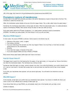 Premature rupture of membranes