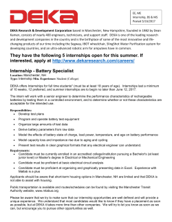 Internships, BS, MS, 5 different summer internships, Manchester, NH