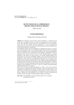 DO WE NEED LOCAL OMBUDSMAN