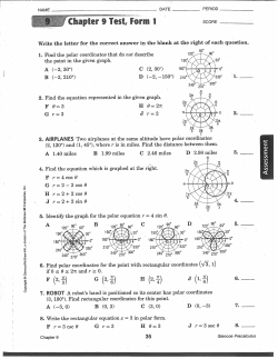 1o Find the polar coordinates that do not describe the point in the