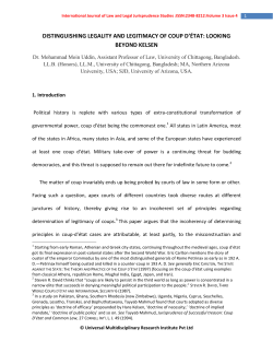 DISTINGUISHING LEGALITY AND LEGITIMACY OF COUP D`&Eacute;TAT