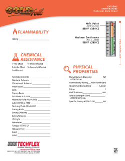 FLAMMABILITY CHEMICAL RESISTANCE PHYSICAL PROPERTIES