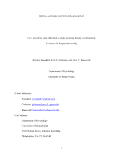 and three-year-olds track a single meaning during word learning