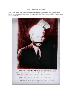 Short History of Swat Syed Abdul Jabbar Shah was an authority on