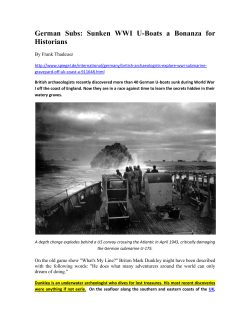 German Subs: Sunken WWI U-Boats a Bonanza for Historians