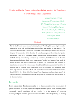 Ex-situ and In-situ Conservation of medicinal plants