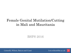 Female Genital Mutilation/Cutting in Mali and Mauritania