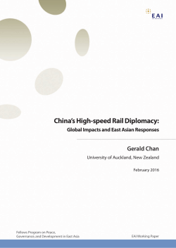 China`s High-speed Rail Diplomacy: