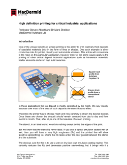 High definition printing for critical Industrial applications