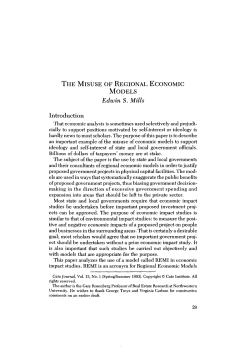 The Misuse Of Regional Economic Models