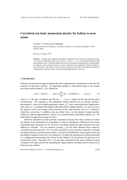 Correlated one-body momentum density for helium to neon atoms