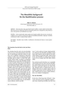 The Mesolithic background for the Neolithisation process