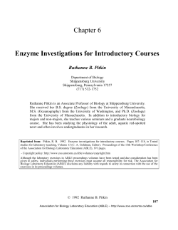 Enzyme Investigations for Introductory Courses
