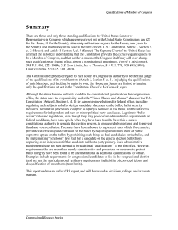 Qualifications of Members of Congress