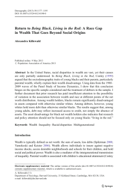 Return to Being Black, Living in the Red: A Race Gap in Wealth That