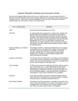Special Education Glossary and Acronyms Guide